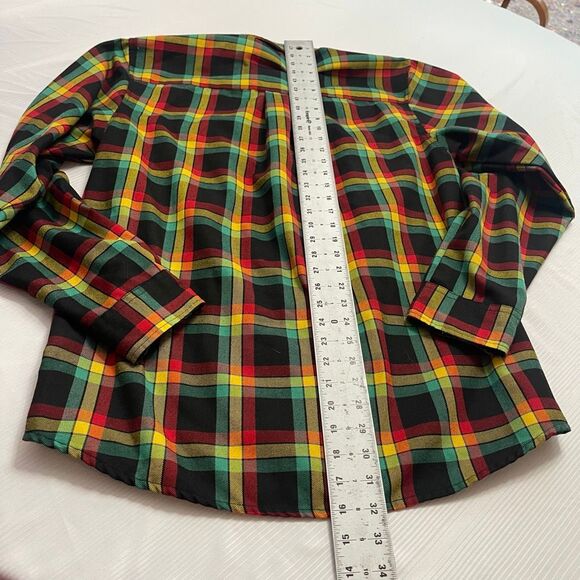 Dixxon Flannel Co The Kush Plaid Shirt Men’s Rasta Colors Red Yellow Green Large - Picture 8 of 8